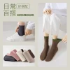 Sock stall, one-piece consignment, double-needle mid-calf socks, women's spring and autumn versatile, color-blocked casual women's long calf socks, women's socks, solid-color cotton socks, one-piece consignment Application Scenario